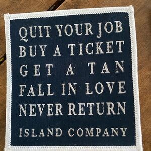 PATCH OF BLUE  and White Textured Fabric PATCH FROM the ISLAND COMPANY , sew on